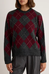 TRENDYOLMİLLA Anthracite Baklava Patterned Knitwear Sweater - Image 3