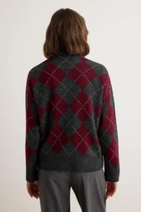 TRENDYOLMİLLA Anthracite Baklava Patterned Knitwear Sweater - Image 4