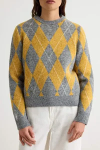 TRENDYOLMİLLA Anthracite Alpaca Woolly Baklava Patterned Knitwear Sweater - Image 3