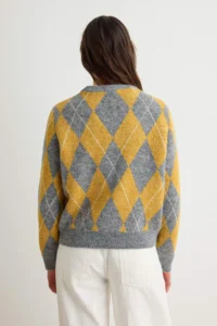 TRENDYOLMİLLA Anthracite Alpaca Woolly Baklava Patterned Knitwear Sweater - Image 4