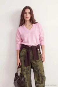 TRENDYOLMİLLA petite PINK V-neck Soft textured Knitwear Sweater - Image 3
