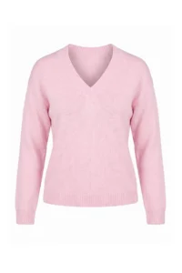 TRENDYOLMİLLA petite PINK V-neck Soft textured Knitwear Sweater - Image 5
