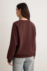 TRENDYOLMİLLA Brown Thick Stitching Detailed Oversized/Wide Cut Knitting Sweatshirt - Image 4
