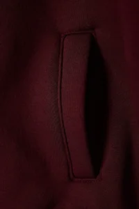 TRENDYOLMİLLA Burgundy Color Blocked Inside Fleece Embroidered Drop Sleeve snaps Crop Knitting College Sweatshirt - Image 5