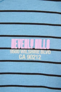 TRENDYOLMİLLA BLUE Striped Printed Regular Pattern Printed Knitting T-Shirt - Image 2