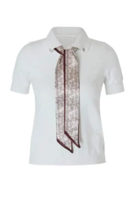 TRENDYOLMİLLA Ecru Scarf Detailed Premium Thread/ Special Thread Knitwear Blouse - Image 5