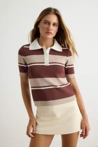 TRENDYOLMİLLA Beige Summer Premium Special Thread Knitwear Blouse - Image 2