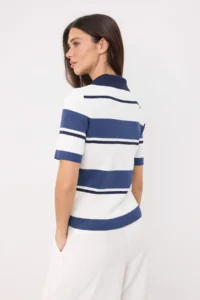 TRENDYOLMİLLA NAVY BLUE Summer Premium Special Thread Knitwear Blouse - Image 4