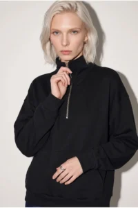 No Matter What Women's Half Zipper Modal Sweatshirt Long Sleeve