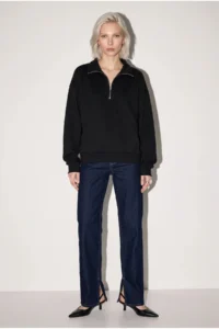 No Matter What Women's Half Zipper Modal Sweatshirt Long Sleeve - Image 2