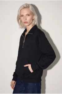 No Matter What Women's Half Zipper Modal Sweatshirt Long Sleeve - Image 4