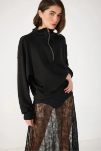 No Matter What Women's Half Zipper Modal Sweatshirt Long Sleeve - Image 6