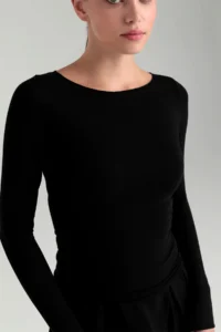 Ultra Soft Boat Neck Blouse Black - Image 4