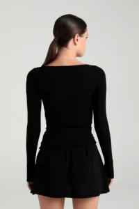 Ultra Soft Boat Neck Blouse Black - Image 5