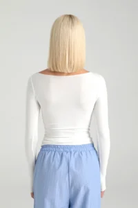 Ultra Soft Boat Neck Blouse Ecru - Image 6