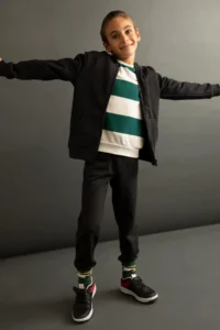 DeFacto Boys' Anthracite Hooded School Cardigan - Image 2