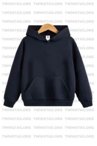 twins tailors Unprinted 2 Pack Unisex Saks Blue-Navy Blue Hooded Children's School Sweatshirt with Fleece Inside - Image 2
