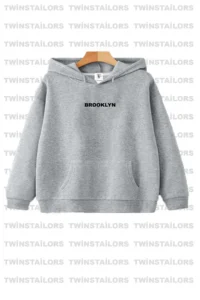 twins tailors Brooklyn Printed Unisex Double Pack Grey-Black Hooded Kids Sweatshirt Hoodie - Image 2