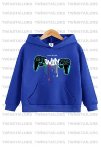 twins tailors Game console Printed Unisex Double Pack Saks Blue-Navy Blue Hooded Kids Sweatshirt Hoodie - Image 2