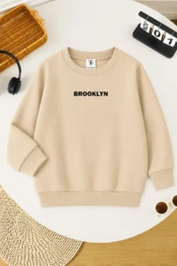 twins tailors Brooklyn Printed 3 Pack Unisex Crew Neck Beige-Green-Brown Kids Sweatshirt - Image 6