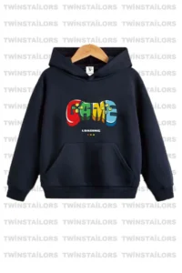 twins tailors Astronaut Printed Unisex Double Pack Navy Blue-Black Hooded Children's Sweatshirt Hoodie - Image 4