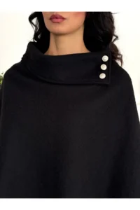 Dark Lavish Women Chic Designed Bowl look Poncho - Image 4