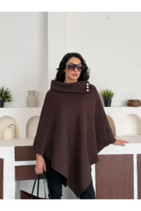 Dark Lavish Women Chic Designed Bowl look Poncho