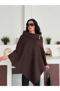 Dark Lavish Women Chic Designed Bowl look Poncho - Image 2