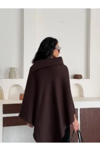 Dark Lavish Women Chic Designed Bowl look Poncho - Image 4