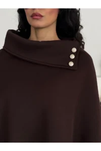 Dark Lavish Women Chic Designed Bowl look Poncho - Image 5
