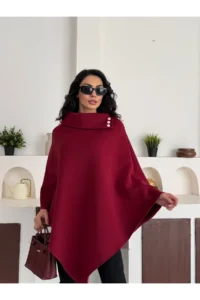 Dark Lavish Women Chic Designed Bowl look Poncho - Image 3