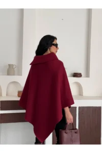 Dark Lavish Women Chic Designed Bowl look Poncho - Image 4
