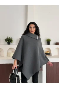 Dark Lavish Women Chic Designed Bowl look Poncho
