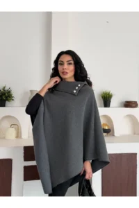 Dark Lavish Women Chic Designed Bowl look Poncho - Image 2