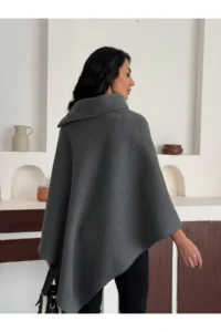 Dark Lavish Women Chic Designed Bowl look Poncho - Image 4