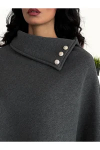 Dark Lavish Women Chic Designed Bowl look Poncho - Image 5
