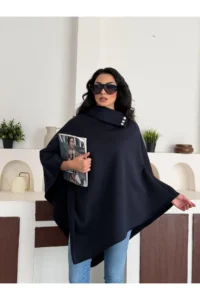 Dark Lavish Women Chic Designed Bowl look Poncho