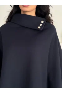 Dark Lavish Women Chic Designed Bowl look Poncho - Image 3