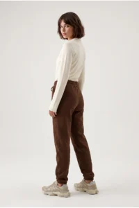 Drop by TrendyolMilla Brown Three Thread Fleece Leg Elastic Sweatpants - Image 4