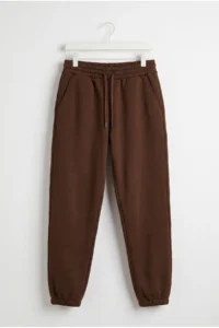 Drop by TrendyolMilla Brown Three Thread Fleece Leg Elastic Sweatpants - Image 5