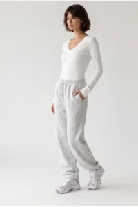 Drop by TrendyolMilla Adjustable 3 Yarn Brushed Sweatpants Gray - Image 2