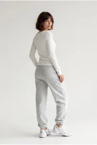 Drop by TrendyolMilla Adjustable 3 Yarn Brushed Sweatpants Gray - Image 3
