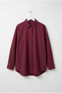 Drop by TrendyolMilla Oversized Basic Chic Shirt Brown - Image 4