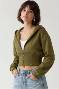 Drop by TrendyolMilla Hooded Crop Model Zippered Cardigan - Image 2