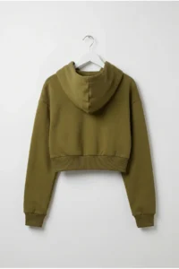 Drop by TrendyolMilla Hooded Crop Model Zippered Cardigan - Image 3