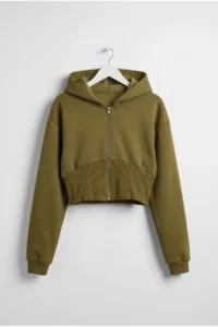 Drop by TrendyolMilla Hooded Crop Model Zippered Cardigan - Image 4