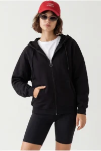 Drop by TrendyolMilla Oversized Hooded Zippered with pocket Cardigan