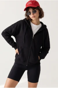 Drop by TrendyolMilla Oversized Hooded Zippered with pocket Cardigan - Image 2