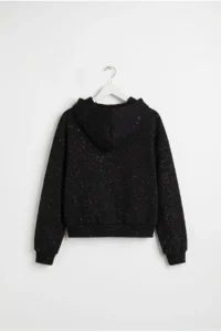 Drop by TrendyolMilla Simli Kangaroo with pocket Zippered Cardigan Sweatshirt Black - Image 5