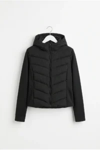 Drop by TrendyolMilla Black Lined Zippered Quilted Sleeves Diver Coat - Image 5